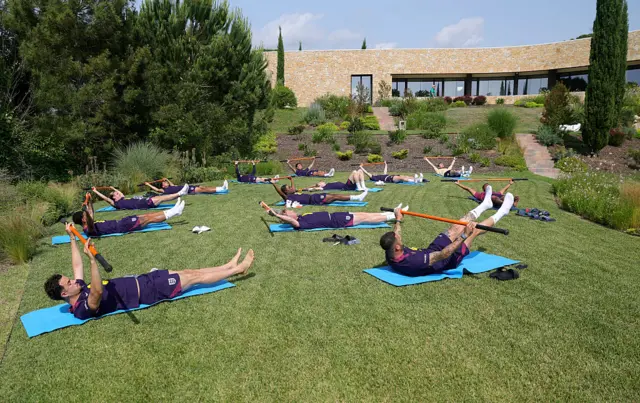 England players exercise