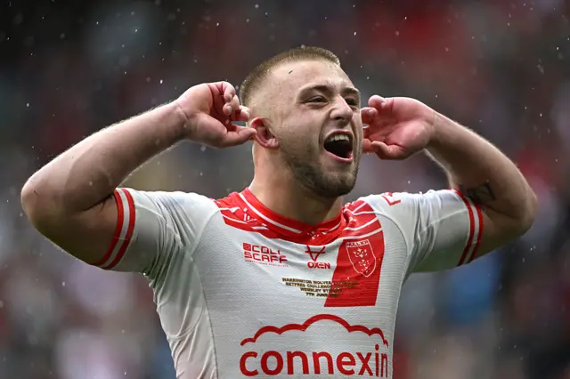 Hull KR's Mikey Lewis celebrates