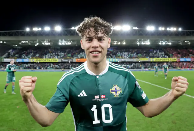 Northern Ireland’s Dion Charles celebrates