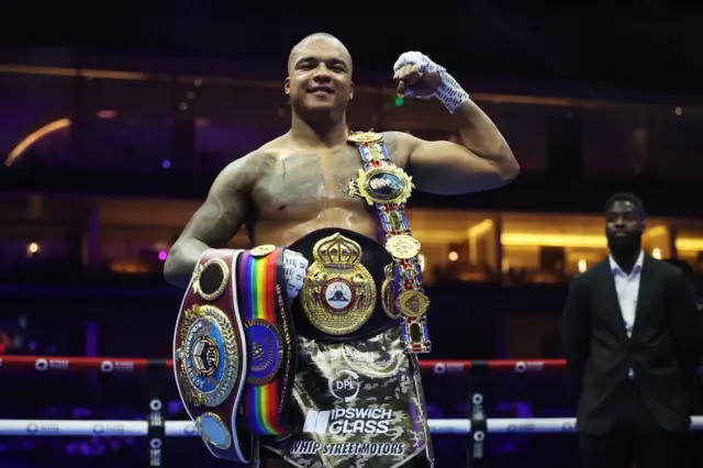 Fabio Wardley posing with his titles