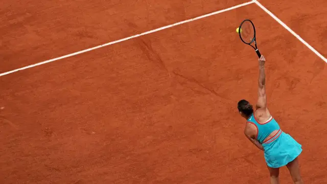 Aryna Sabalenka serves