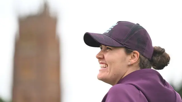 England player Nat Sciver-Brunt smiles