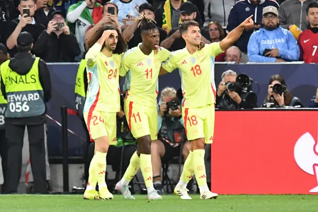 Players of Spain celebrates