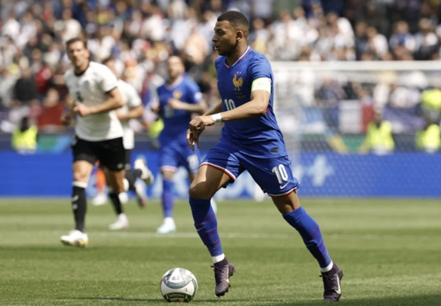 France's Kylian Mbappe in action