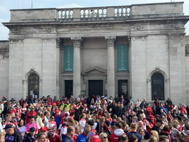 The Ferens Art Gallery with a large crowd gathered outside