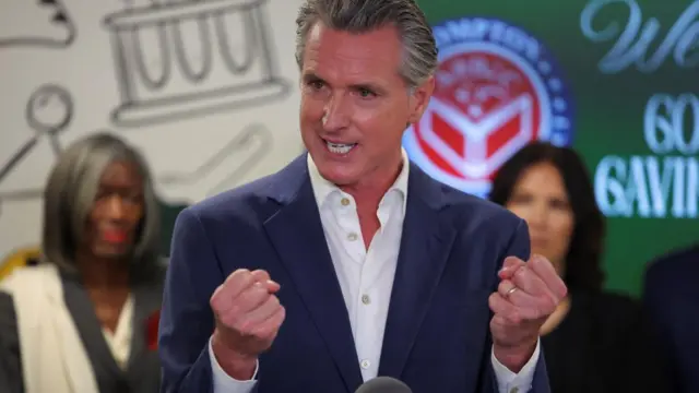 gavin newsom gestures