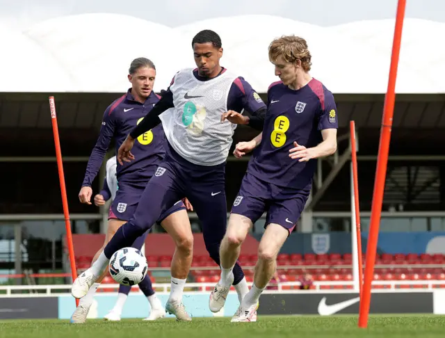 England players in training