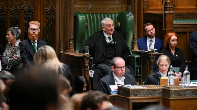 Lindsay Hoyle pictured on the Speaker's Chair in the House of Commons last month