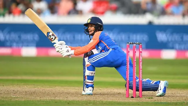 Jemimah Rodrigues of India plays a shot