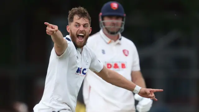 Yorkshire's Ben Coad takes a wicket