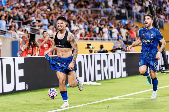 Marcos Leonardo celebrates scoring the winners for Al-Hilal