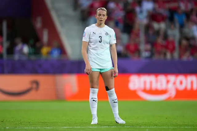 Sandra Maria Jessen of Iceland looks on