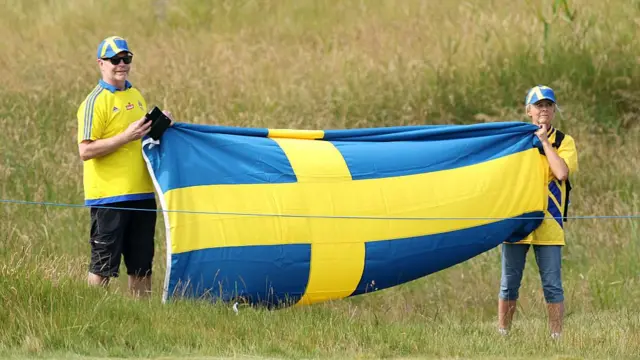 Swedish fans show their support