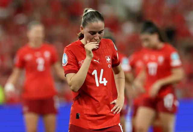 Smilla Vallotto of Switzerland reacts