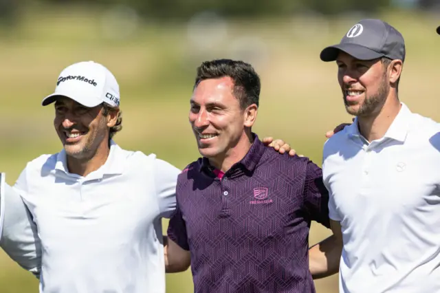 Raul, Scott Brown and Steven Whittaker pose for a photo
