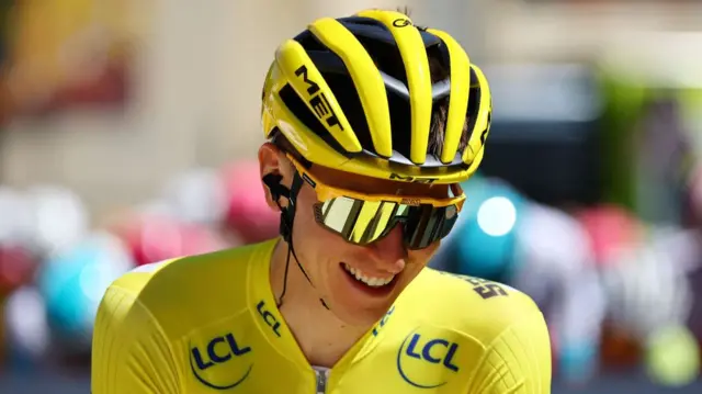 Tadej Pogacar before stage six of the 2025 Tour de France