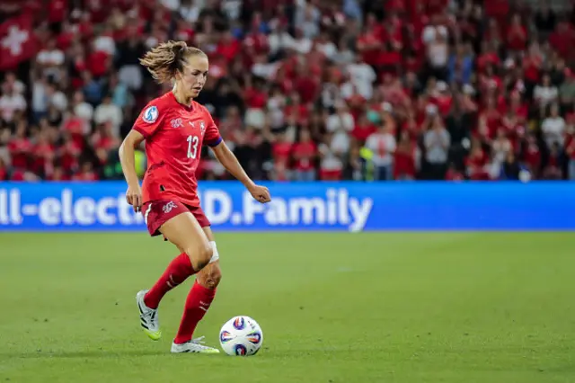 Lia Walti of Switzerland runs with the ball
