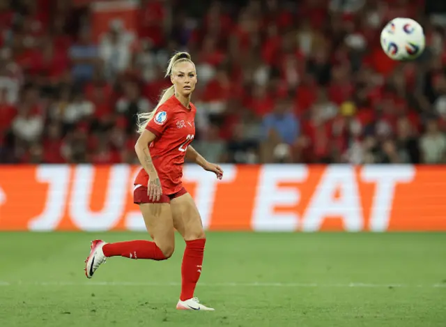 Alisha Lehmann of Switzerland looks on