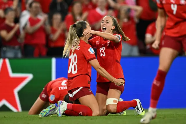 Swiss players celebrate