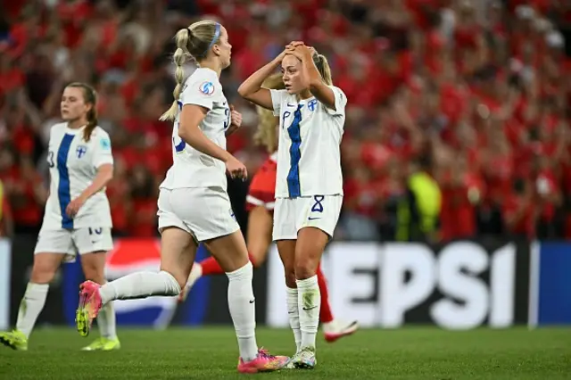 Olga Ahtinen looks dejected