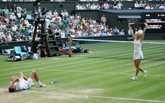 Sem Verbeek and Katerina Siniakova at Wimbledon