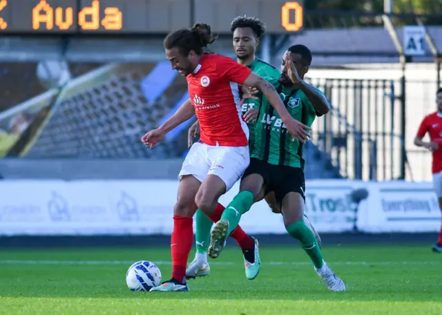 Action between Larne and FK Auda