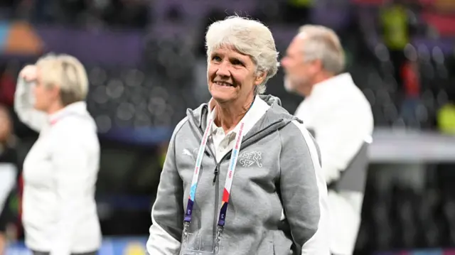 coach Pia Sundhage of Switzerland
