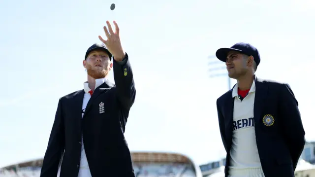 Ben Stokes and Shubman Gill conduct the toss at Lord's