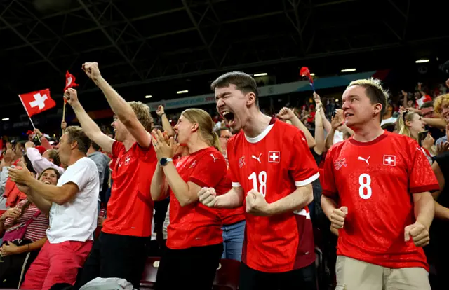 Swiss fans celebrate
