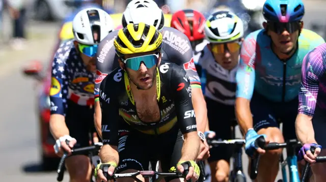 Simon Yates during stage six of the 2025 Tour de France