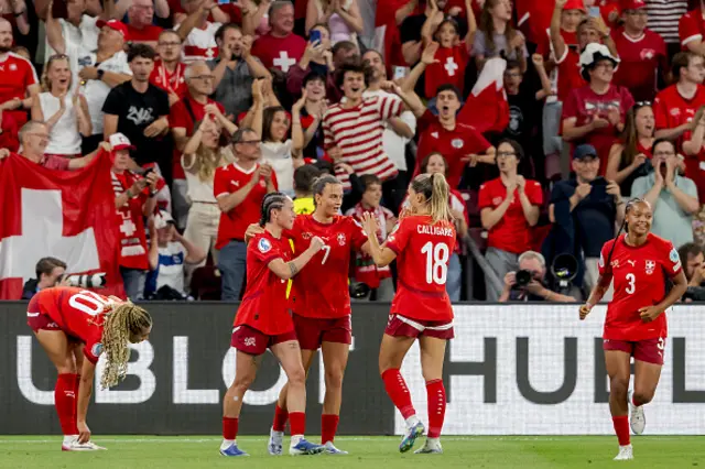 Swiss players celebrate