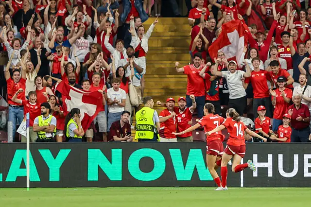 Swiss players celebrate