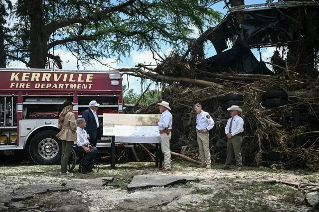 Donald Trump in Texas in the aftermath of floods