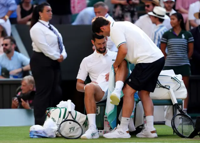 Novak Djokovic receives treatment