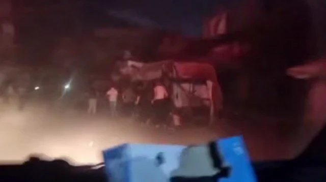 Screenshot from a clip showing numerous victims at Gaza school building.