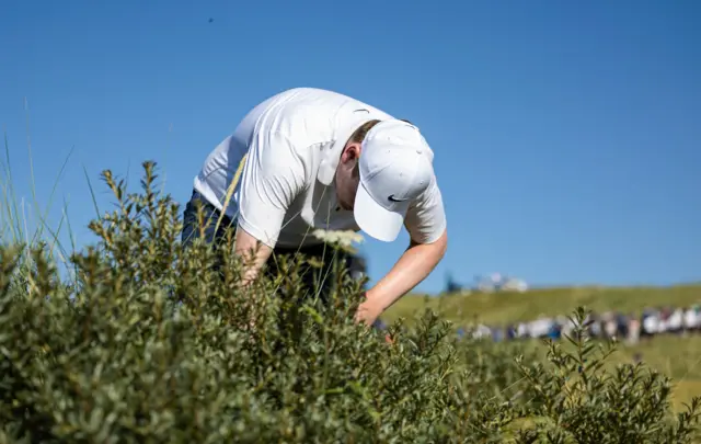 MacIntyre searches for his ball which was never to be found