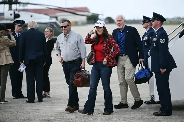 Texas Senator Ted Cruz, Secretary of Agriculture Brooke Rollins, Texas Senator John Cornyn
