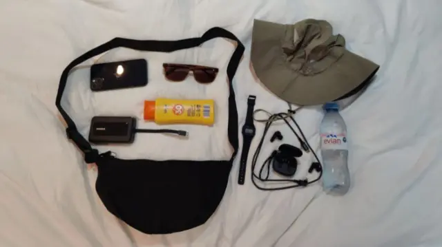 Selection of items James is taking with him