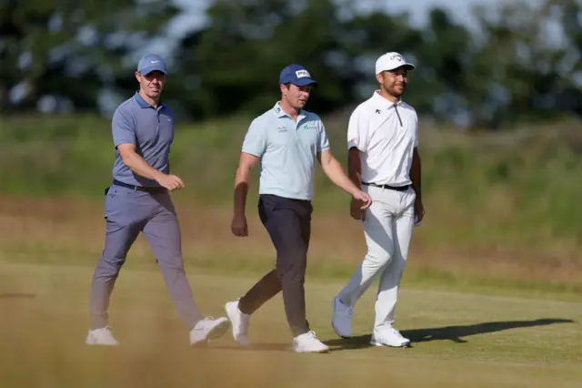 Rory McIlroy, Viktor Hovland and Xander Schauffele