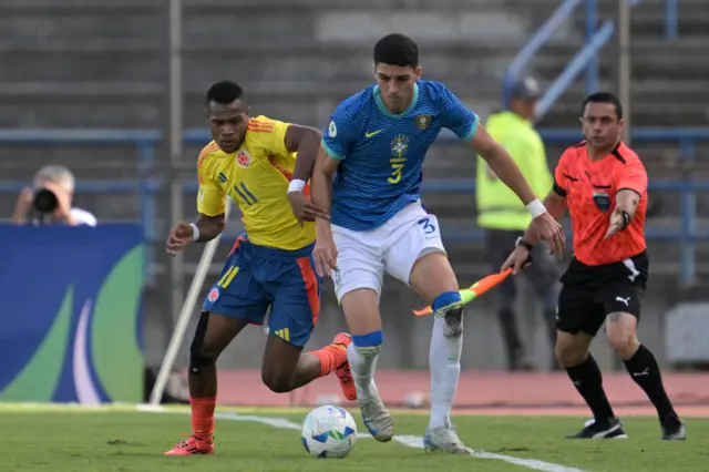 Jair Cunha playing for Brazil U20s