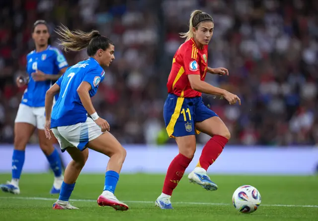 Alexia Putellas of Spain passes the ball