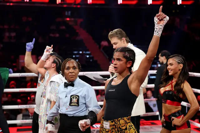 Ramla Ali celebrates being announced the winner