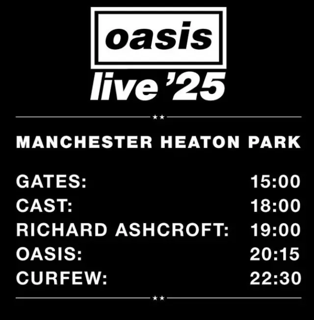 Oasis order of the gig
