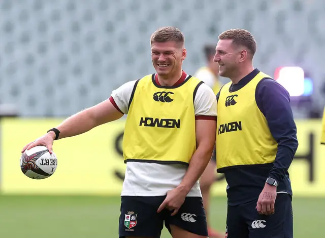 Owen Farrell and Finn Russell