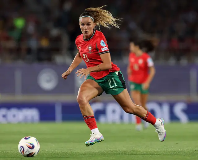 Ana Capeta of Portugal runs with the ball