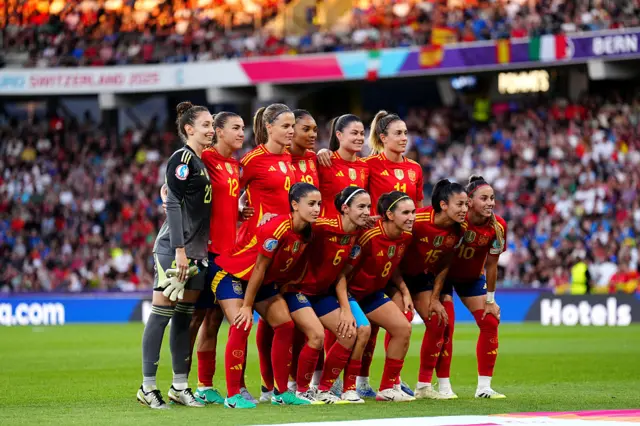 The players of Spain pose for a team photo