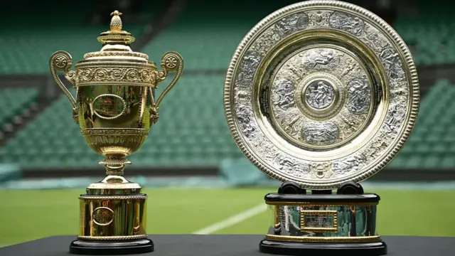 The Wimbledon trophies
