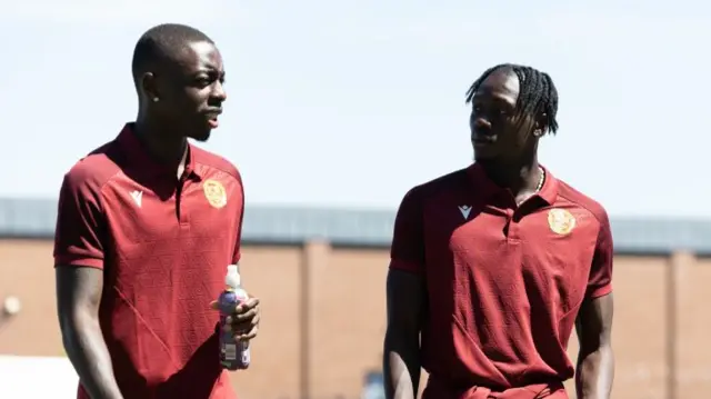 Motherwell's Eseosa Sule and Emmanuel Longelo