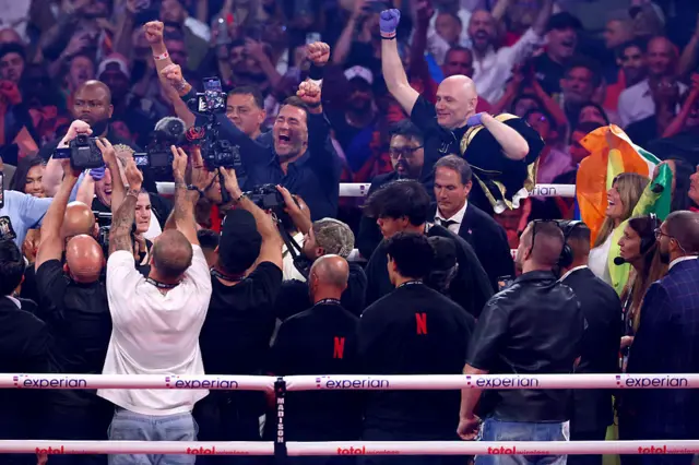 Katie Taylor has her hand raised