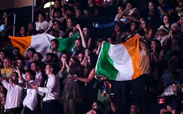 Irish flag in the crowd